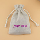 custom logo printed eco-friendly jute fabric drawstring bags durable small gift bags