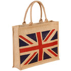british cotton fabric jute grocery bags top zipper closure promotional burlap gift bags