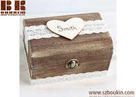 trendy rustic pastoralism series wedding wooden ring box with lace
