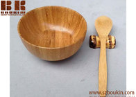 Round personalized large bamboo wooden salad serving bowls