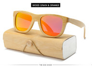 Wood Sunglasses Men women square bamboo Women for men women Mirror Sun Glasses 2017 Handmade with case