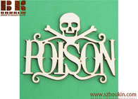 Unfinished Wood Laser Cut "Poison" Cutout wooden Halloween craft and decorations