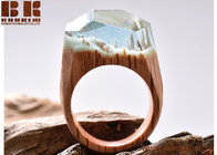 Hot Selling Ocean World Fashion Wood Resin Ring Handmade Jewelry