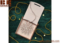 Wooden handicraft, green wood snowflake hang, a Christmas decoration hanging, hollow snow, Christmas
