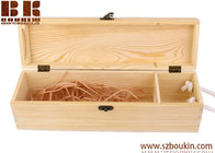 Hot sale unfinished pine cheap empty wooden wine box  34.5 X 10 X 10cm