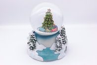 Resin christmas custom snow water globe with music for sale