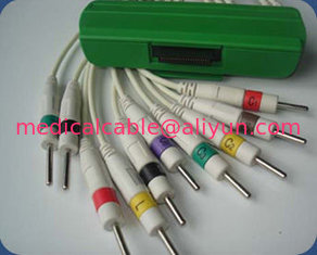 China nihon kohden ECG-9320  12 lead ekg cable with banana, clip,snap,din type supplier