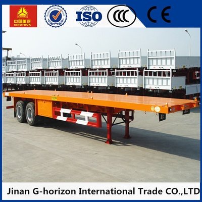 China Double Axles 20ft 40ft Flat Bed Semi Trailer 2 axles container semi truck flatbed supplier