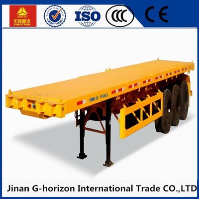 China 13T Fuwa Axle 40 ton Flat Bed Semi Trailer , Container Semi Trailer Yellow Red Green Blue supplier