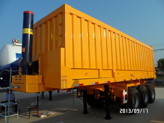 Three Axles Hydraulic Dump Truck Trailer Tipper Semi Trailer 60 - 80 Tons supplier