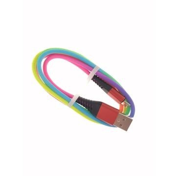 2A Colorful Rainbow Braid USB Data Line USB Charging Cable For Micro Lightning Type C