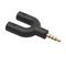 Special U Shaped 3.5mm  2 In 1 Headset Adapter Kit Stereo Audio Male to 2 Female Headset adapter for Walkman,