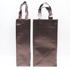 Wholesale custom new brown fashion pp non woven shopping bag aluminum foil tote wine bag