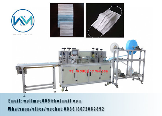 China 200 PCS / MIN 3ply Plane Face Mask Making Machine with Ear Loop Welding Device supplier