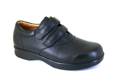 China Men's Therapeutic Genuine Leather Wide Strap Diabetic Shoes Comfort Footwear supplier