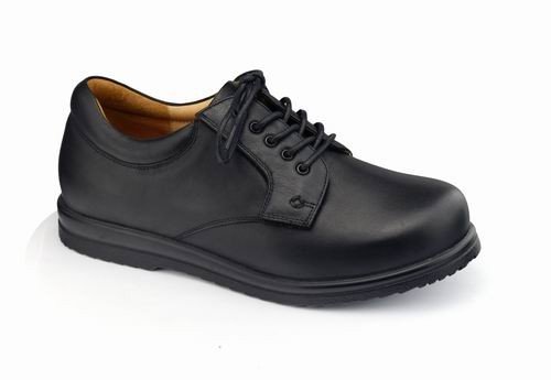 China Women's Therapeutic Genuine Leather Wide Shoes Comfort Footwear Lace-up Work Shoes supplier