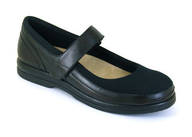China Genuine Leather Mary Jane Style Diabetic Shoes Wide Toe Box Shoes Comfort Shoes supplier