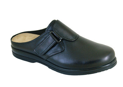 China Genuine Nappa Leather Slip-on Wide Toe Box Unisex Arthritis Sandal Comfort Shoes Diabetic Sandal supplier