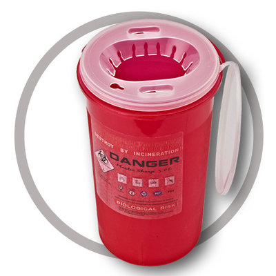 China 3 Litre Sharps disposal container, Sliding Lid, Red,Sharps Container  | WinnerCare supplier