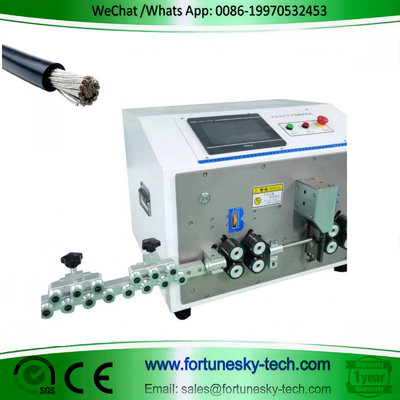 China Fully Automatic 2.5-70 sqmm 13awg-1/0awg Wire Stripping Machine Wire Cut Both Ends Stripping Multi Step Strip supplier