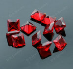 hot sale custom red color square shape glass gems for jewelry