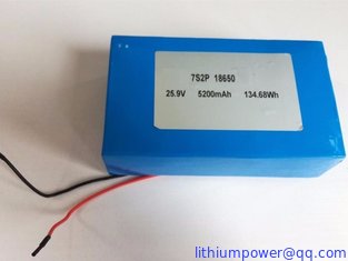 China Top quality 7S2P 25.9v 5200mAh lithium ion battery pack supplier