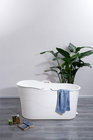 Mobile bathtub for adults XL, ideal for the small bathroom, 123 x 51 x 63 cm, stylish white