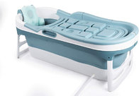Foldable bath Blue+ Cover, extra long drain hose and bath cushions - Extra Long 148 cm - Inclusive bath - Adult seating