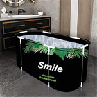Foldable Bathtub Portable Soaking Bath Tub,Eco-Friendly Bathing Tub for Shower Stall Home Spa (Green Leaf)
