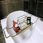 Bathtub tray, stainless steel, expandable, shower tray on bathtub and shower organizer with removable bookshelf