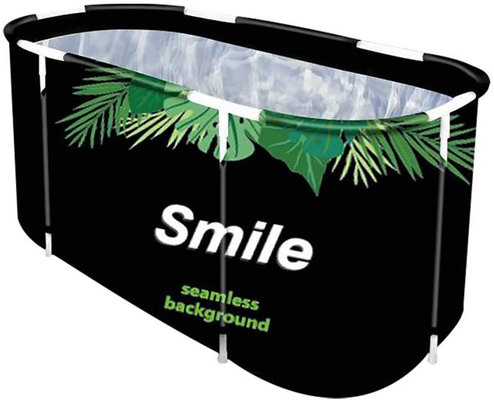 Foldable Bathtub Portable Soaking Bath Tub,Eco-Friendly Bathing Tub for Shower Stall Home Spa (Green Leaf)