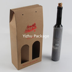China wholesale wine glass recycled kraft/cardboard packaging boxes brown paper box gift with window supplier