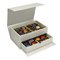 Luxury food candy paper gift packaging box with colorful ribbon supplier