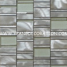 China Clear glass mix metal mosaic brush finished for bright decoration supplier